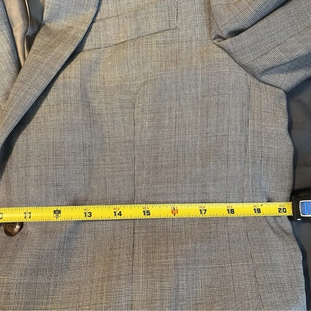 Lauren Ralph Lauren Jacket Mens 41R Gray Plaid 100% Wool Lord + Taylor Blazer